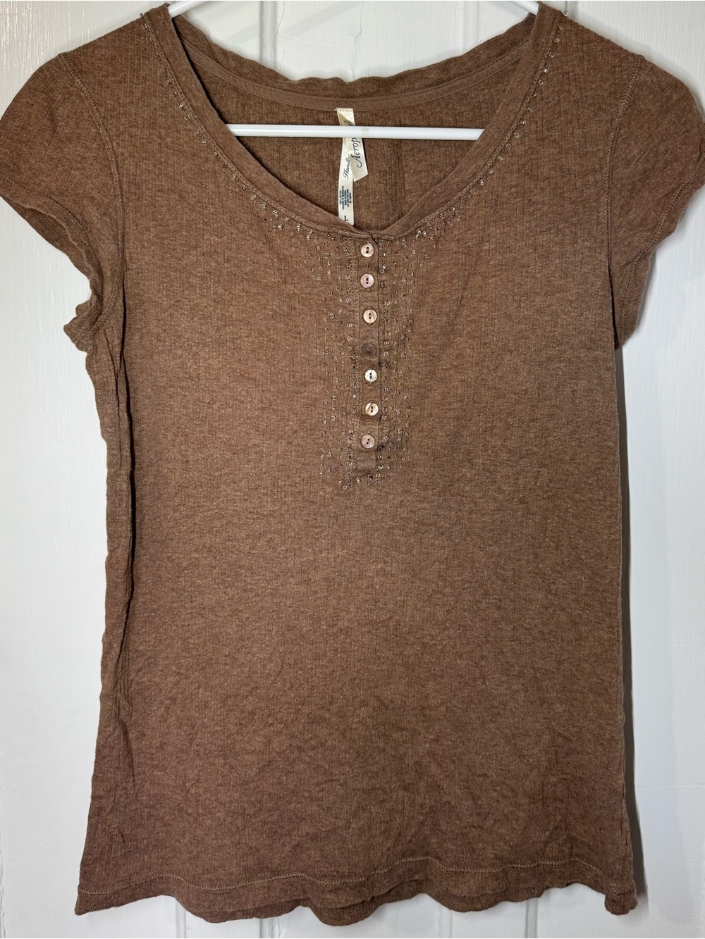 Aeropostale y2k brown button top
